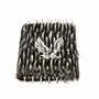 Garden textiles - Black and white embroidered faux fur throw - MX HOME