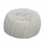 Lawn chairs - Removable gray cotton pouf with fringe - MX HOME