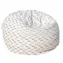 Chaises de jardin - Pouf déhoussable tissu blanc poils multi couleur - MX HOME