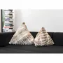 Outdoor decorative accessories - Light brown faux fur pyramid cushion  - MX HOME
