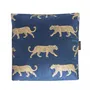 Accessoires de déco extérieure - Coussin en coton bleu cyan motif tigre or - MX HOME