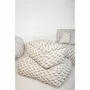 Equipements espace extérieur - Coussin de sol déhoussable M - tissu blanc poils multi couleur - MX HOME