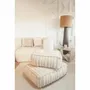 Outdoor space equipments - Floor cushion with removable cover M - gray cotton with fringe - MX HOME