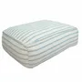 Equipements espace extérieur - Coussin de sol déhoussable S - Lin rayé bleu - MX HOME