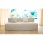 Lawn sofas   - Modular bench sofa - Removable 3-seater cover - Striped linen - MX HOME