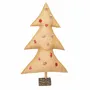 Other Christmas decorations - Luminous burlap Christmas tree with wooden subjects 150cm - MX HOME