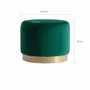 Footrests - Green velvet footstool 51x51x42 cm - VICAL