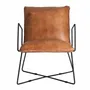 Armchairs - Black leather armchair 61x80x76 cm - VICAL