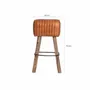Tabourets - Tabouret en cuir marron 43x34x75 cm - VICAL