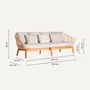 Sofas - Brown mahogany wood sofa 240x78x81 cm - VICAL