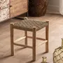 Repose-pieds - Tabouret en bois de teck marron 40x40x45 cm - VICAL