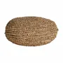 Footrests - Brown natural fiber puff 36x36x18 cm - VICAL