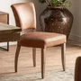 Chairs - Brown leather chair 52x62x89 cm - set of 2 - VICAL