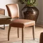 Chairs - Brown leather chair 52x62x89 cm - set of 2 - VICAL
