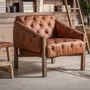 Armchairs - Brown birch wood armchair 82x79x76 cm - VICAL