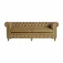 Sofas - Brown leather sofa 215x82x75 cm - VICAL
