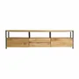 TV stands - TV cabinet in black mango wood 190x40x52 cm - VICAL