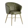 Chaises - Fauteuil en peau vert 58x60x79 cm - VICAL