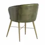 Chaises - Fauteuil en peau vert 58x60x79 cm - VICAL