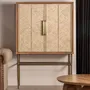 Wardrobe - Brown mango wood cabinet 100x40x140 cm - VICAL