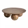 Coffee tables - Brown mango wood coffee table 96x96x33 cm - VICAL