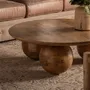 Coffee tables - Brown mango wood coffee table 96x96x33 cm - VICAL