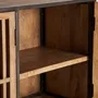 Sideboards - Black mango wood sideboard 180x45x86 cm - VICAL