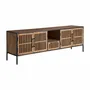 TV stands - TV cabinet in black mango wood 200x45x66 cm - VICAL
