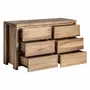 Chests of drawers - Brown railway wooden chest of drawers 140x50x80 cm - VICAL