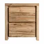 Night tables - Brown railway wood bedside table 55x45x60 cm - VICAL