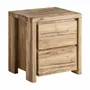 Night tables - Brown railway wood bedside table 55x45x60 cm - VICAL