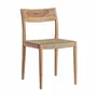 Chairs - Brown teak wood chair 46x54x80 cm - set of 2 - VICAL