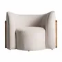 Fauteuils - Fauteuil en bois de pin blanc cassé 109x93x78 cm - VICAL