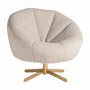 Armchairs - Beige polyester armchair 84x79x75 cm - VICAL
