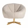 Armchairs - Beige polyester armchair 84x79x75 cm - VICAL