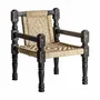 Armchairs - Brown reclaimed wood armchair 58x61x75 cm - VICAL