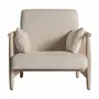 Armchairs - Armchair in off-white birch wood 84x90x84 cm - VICAL