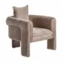 Armchairs - Armchair in taupe pine wood 81x76x80 cm - VICAL