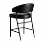 Tabourets - Tabouret en peau noir 55x59x93 cm - VICAL