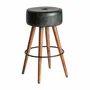 Stools - Black acacia wood stool 40x40x69 cm - VICAL