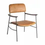 Armchairs - Brown skin armchair 62x70x81 cm - VICAL