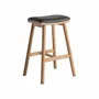Tabourets - Tabouret en bois de chêne noir 47x40x68 cm - VICAL