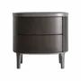 Night tables - Black MDF wooden bedside table 58x44x57 cm - VICAL