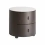 Night tables - Brown counter-veneered wooden bedside table 45x45x43 cm - VICAL