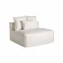 Sofas - Central sofa module in white linen 112x110x85 cm - VICAL