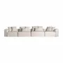Sofas - Central sofa module in white linen 112x110x85 cm - VICAL