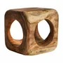 Autres tables  - Repose- pied en bois de suar marron vieilli en 40x40x40 cm - VICAL