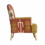 Fauteuils - Fauteuil en bois de mangue tons clairs kilim en 82x83x90 cm - VICAL