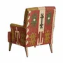 Fauteuils - Fauteuil en bois de mangue tons clairs kilim en 82x83x90 cm - VICAL