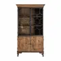 Wardrobe - Showcase in aged black recycled pine wood in 125x47x225 cm - VICAL